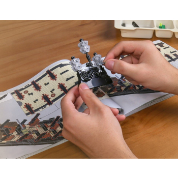 Klocki Statek, okręt Piracki czarny Żagiel 2868el.